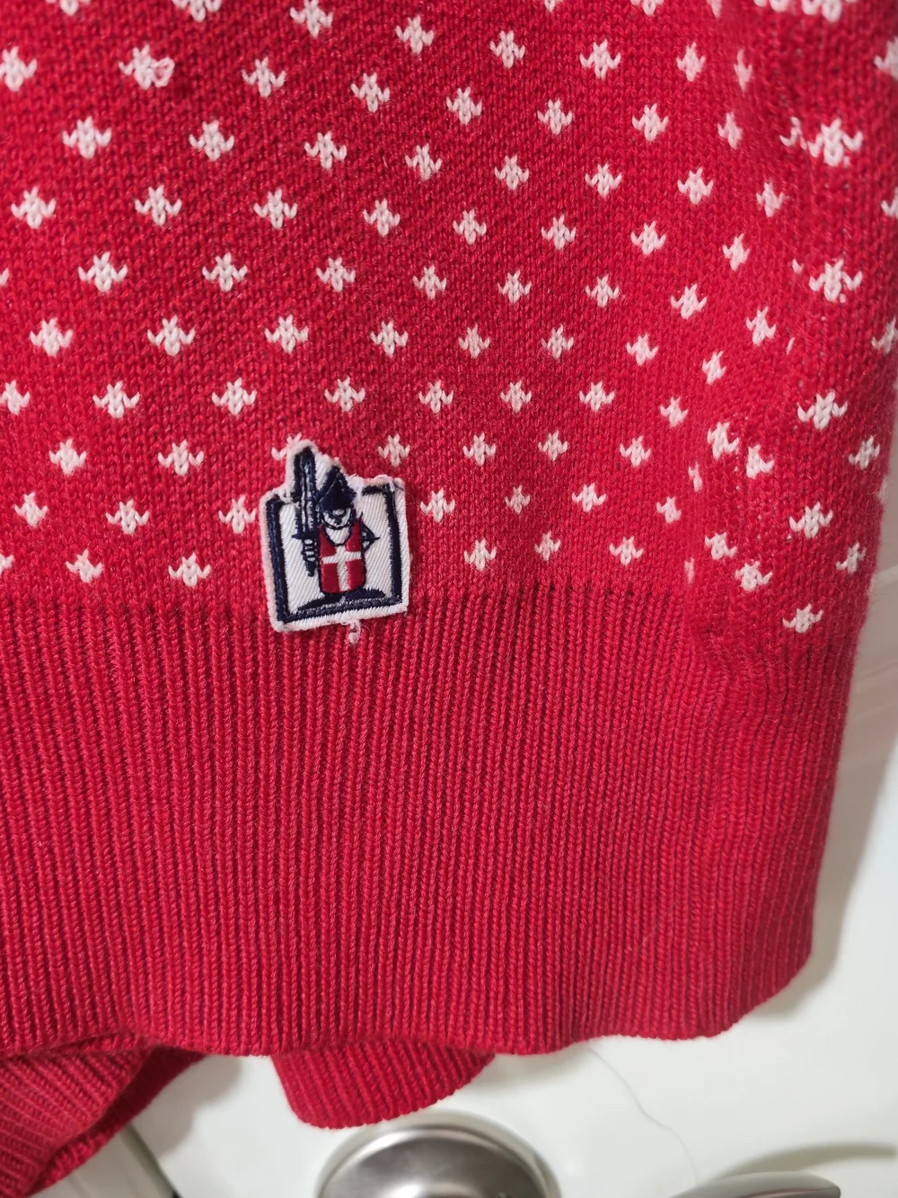 Vintage Gipsa Monsanto Made in Italy Fair Isle Wool Red Sweater Med Lg Holiday